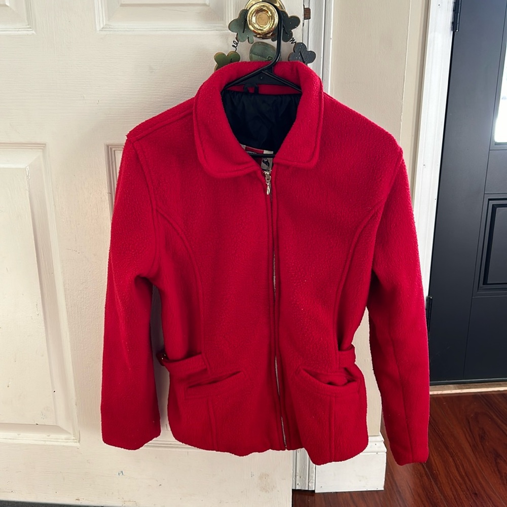 Best United Garment size small red fleece tailored coat
